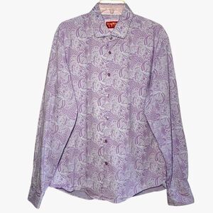 Consequence Tonal City Paisley Dress Shirt in Lavender Men’s L